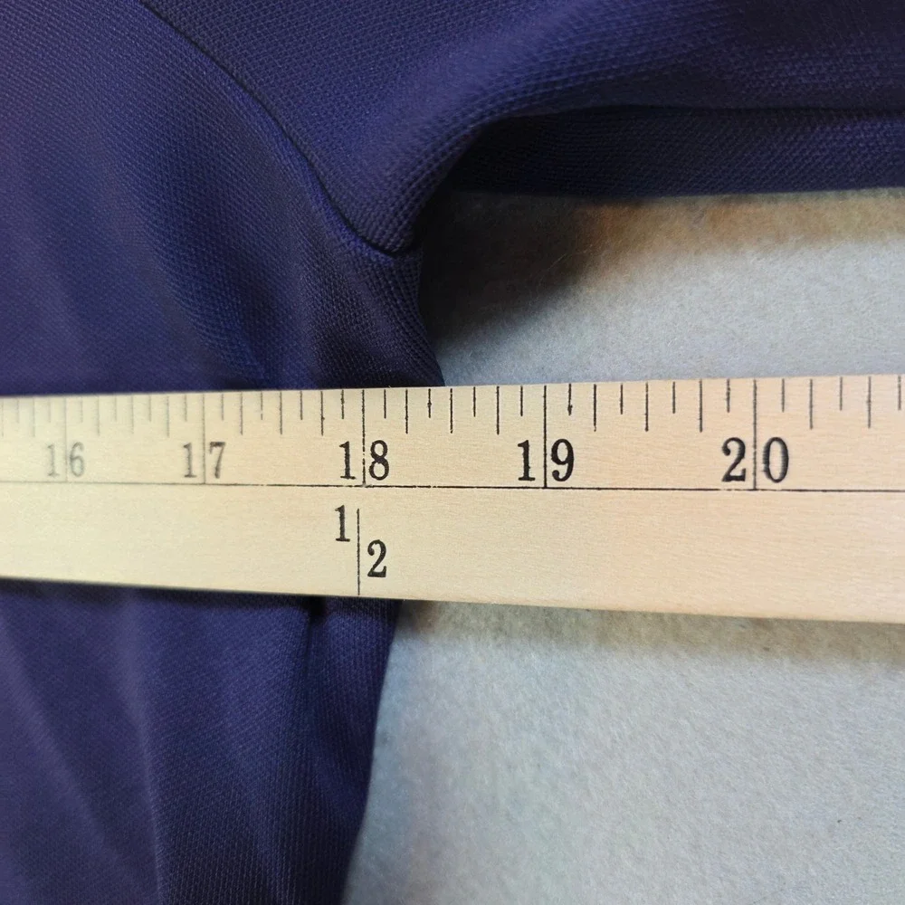 Vintage Jane Holly Purple Mock Neck Long Sleeve Blouse Textured Knit Top Zipper - Picture 8 of 11